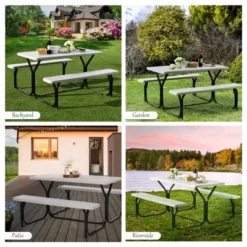 Costway Picnic Table Bench Set Outdoor Backyard Patio Garden Party Dining All Weather White 14 Costway Picnic Table Bench Set Outdoor Backyard Patio Garden Party Dining All Weather White -Costway GUEST 274db071 5d39 47ce 9958 6111f6e9c302