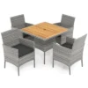 Costway 5 Pieces PE Wicker Patio Dining Set With Cushions And 1.97" Umbrella Hole -Costway GUEST 2778ff2a 2f41 4047 9349 e97df3478459