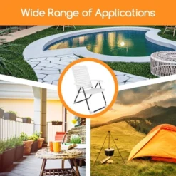 Costway Patio PP Folding Chair Adjustable Reclining 7-Level All-Weather Portable Outdoor -Costway GUEST 27ba4ac7 b478 4f7b a7bf df7e031b4451