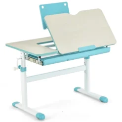 Costway Height-Adjustable Kids Desk Children Study Table With Tilt Desktop & Book Stand Blue/Pink -Costway GUEST 2813d16a 4eda 49c7 806a 7fd455cd831e