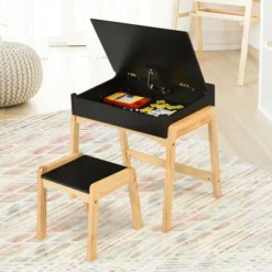 Costway Kids Table & Chair Set Wooden Activity Art Study Desk W/Storage Space -Costway GUEST 28d1167d ed35 44ba adce f0b0372c251d