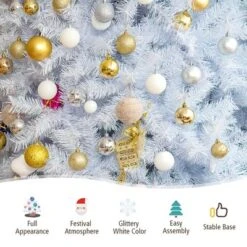 Costway 6ft White Iridescent Tinsel Artificial Christmas Tree W/ 792 Branch Tips -Costway GUEST 29162621 c6eb 4cae bb60 784718300848