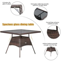 Costway 5PCS Patio Rattan Dining Furniture Set Armrest Sofa Chair Glass Table 16 Costway 5PCS Patio Rattan Dining Furniture Set Armrest Sofa Chair Glass Table -Costway GUEST 291f27c7 937c 4e60 915d 64305867b30b