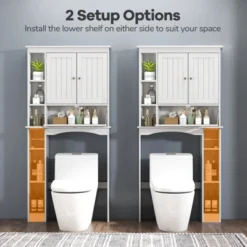 Costway Over The Toilet Storage Cabinet Bathroom Storage Organizer With Toilet Paper Holder -Costway GUEST 29eebf21 7888 40ed 96a3 3ec3343844fe