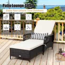 Costway PE Rattan Chaise Lounge Chair Armrest Recliner Adjustable Pillow 15 Costway PE Rattan Chaise Lounge Chair Armrest Recliner Adjustable Pillow -Costway GUEST 2a5950ae bb4b 4001 9085 51009b734ca3