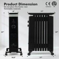 Costway 1500W Oil Filled Radiator Heater Electric Space Heater W/ Humidifier WhiteBlack -Costway GUEST 2aaa8370 72dd 469c 89e3 805bf32cf65f
