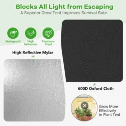 Costway 5x5 Grow Tent, 60''x60''x80'' High Reflective Mylar W/Observation Window GrayBlack 14 Costway 5x5 Grow Tent, 60''x60''x80'' High Reflective Mylar W/Observation Window GrayBlack -Costway GUEST 2ab694a8 3728 4ace ae4f 74762e022c9d