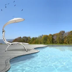 Costway Chaise Lounge Chair With Canopy Hammock Chair With Canopy OrangeBeigeTurquoise -Costway GUEST 2b4e4848 f04a 4f67 b9a6 45289704e832