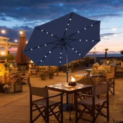 Costway 9 FT Patio Solar Umbrella LED Patio Market Steel Tilt With Crank Outdoor Navy -Costway GUEST 2b4fa7e2 a8cd 48f4 90ae cf5c63a23931