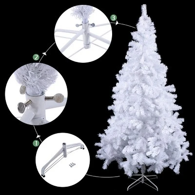 Costway 5Ft Christmas Tree Artificial PVC W/Stand Indoor Outdoor Decoration White 6 Costway 5Ft Christmas Tree Artificial PVC W/Stand Indoor Outdoor Decoration White - Image 4
