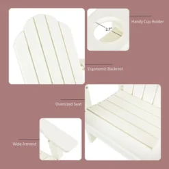 Costway 3PCS Patio Adirondack Chair & Side Table Set Weather Resistant W/ Cup Holder -Costway GUEST 2bd5cab2 ddce 4e64 9c12 9520c0296744