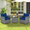 Costway 3PCS Patio Rattan Furniture Bistro Set Cushioned Sofas Side Table Armrest -Costway GUEST 2bdc7027 597d 45ca bbfd bcfa4efb8829