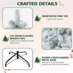 Costway 4.5ft Pre-Lit Premium Snow Flocked Hinged Artificial Christmas Tree W/150 Lights -Costway GUEST 2c0010aa f600 44ea a5fd a85952d28f9a