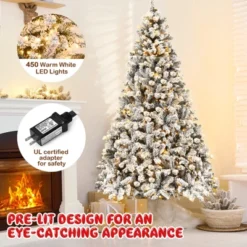 Costway Prelit 7.5ft Christmas Tree Flocked Xmas Snowy Tree 450 LED Lights 16 Costway Prelit 7.5ft Christmas Tree Flocked Xmas Snowy Tree 450 LED Lights -Costway GUEST 2c943e4a 58a2 497f 8fe8 3281e09668ea