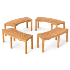 Costway 1/2/4 PCS Outdoor Curved Bench With Slatted Seat Wrap Around Tree Bench 2-Person Seating -Costway GUEST 2d1ac202 0488 4fdd a444 44e290f1943c