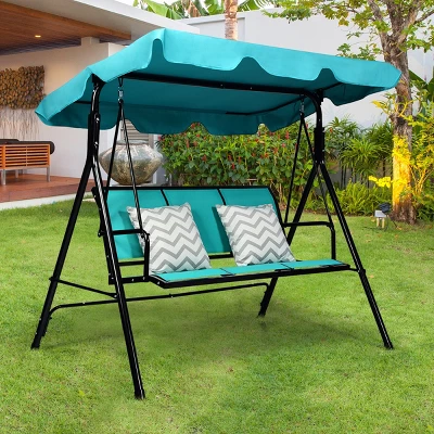 Costway 3 Person Patio Swing Canopy Yard Furniture 4 Costway 3 Person Patio Swing Canopy Yard Furniture - Image 2