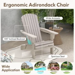 Costway Folding Adirondack Chair Set Of 1/4 With High Backrest & Wide Armrests Wooden Grey -Costway GUEST 2d54208b 3d9a 43dd b1d5 060431c04c39