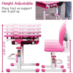 Costway Children Desk Chair Set Adjustable Study Table Drawer Winged Backrest Chair -Costway GUEST 2d955549 2dc9 437d 9b02 807e2e79367d