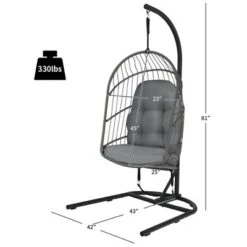 Costway Hanging Wicker Egg Chair W/ Stand Cushion Foldable Outdoor Indoor 15 Costway Hanging Wicker Egg Chair W/ Stand Cushion Foldable Outdoor Indoor -Costway GUEST 2d98bea2 23bb 421e 8f9f 0bf957f4ce4f