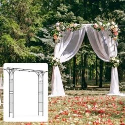 Costway 81" Metal Garden Arbor Garden Arch Trellis Wedding Arch Decoration Black -Costway GUEST 2d99eafa 1514 4952 8e94 3191f8a8dc9c