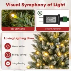 Costway 6FT/9FT Pre-Lit Christmas Tree Hinged Slim Pencil Xmas With 250/500 LED Lights -Costway GUEST 2d9dcfb5 cd03 40f6 bfb6 b98883b75f48