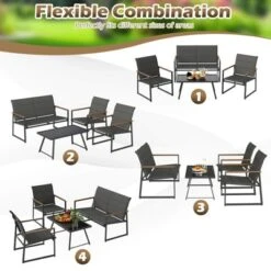 Costway 4/8 PCS Patio Furniture Setwith Padded Fabric Seat & Wood-Plastic Armrests Table 18 Costway 4/8 PCS Patio Furniture Setwith Padded Fabric Seat & Wood-Plastic Armrests Table -Costway GUEST 2dbae99a 5620 4c14 9629 002bf34d6d6e