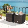 Costway 2PCS Patio Rattan Ottomans Seat Side Table Storage Box Footstool With Cushions Red/Grey/Black -Costway GUEST 2dd5984f faba 41d9 8c12 4f00e8b5e279