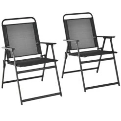 Costway 2pcs Patio Folding Chairs Heavy-Duty Metal Frame Armrests Portable Outdoor -Costway GUEST 2de7eb5a 1e5e 4661 9e28 f34a61d93136