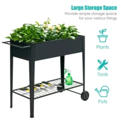 Costway Raised Garden Bed Elevated Planter Box On Wheels Steel Planter W/Shelf 16 Costway Raised Garden Bed Elevated Planter Box On Wheels Steel Planter W/Shelf -Costway GUEST 2e4bda9a e16d 4a83 bfdd 0e5e5a2b1ad7