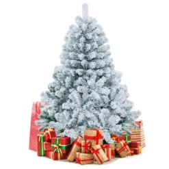 Costway 4.5ft Pre-Lit Premium Snow Flocked Hinged Artificial Christmas Tree W/150 Lights -Costway GUEST 2e988330 0e08 4faa 9f41 dbfba3d3e205