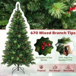 Costway 6FT/7FT/8FT Pre-Lit Artificial Christmas Tree 9 Lighting Modes With 300/400/500 LED Lights & Timer -Costway GUEST 2ef3fb60 6411 4e52 ad90 f7200e6039bc