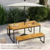 Costway Acacia Wood Dining Table For 6 People 55" Rectangle Patio Table With Umbrella Hole -Costway GUEST 2f35ea87 b569 45c5 8fdb 430d0c52b45d