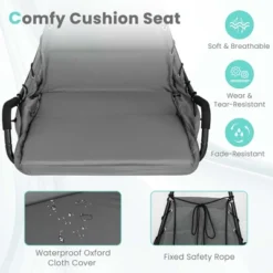 Costway Swing Chair With Stand Extra-wide And Cushioned Seat Outdoor Indoor Hanging Chair Grey/Beige 17 Costway Swing Chair With Stand Extra-wide And Cushioned Seat Outdoor Indoor Hanging Chair Grey/Beige -Costway GUEST 2fe7afe5 8b6a 4375 8835 79ff72824668