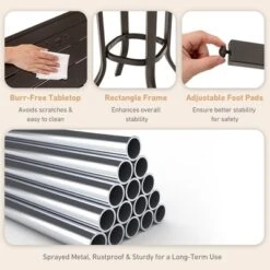 Costway Patio 3pcs Swivel Bar Height Bistro Set Cushioned Table Stools Furniture Outdoor -Costway GUEST 301cbe9b e964 4335 83e5 d4e2f1ea2406