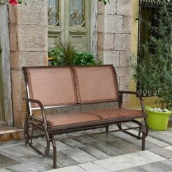 Costway Patio Swing Glider Bench Loveseat Rocking Chair Backyard Poolside -Costway GUEST 302fbcc4 0d4f 44ed 85f9 0259d3c856f5