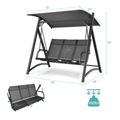 Costway Outdoor 3-Person Porch Swing Chair Aluminum Frame Adjust Canopy Patio 13 Costway Outdoor 3-Person Porch Swing Chair Aluminum Frame Adjust Canopy Patio -Costway GUEST 303732be 8294 4ff2 b69c 76a781499097