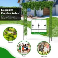 Costway 81" Metal Garden Arbor Garden Arch Trellis Wedding Arch Decoration Black -Costway GUEST 303e1a7b a0ae 413e 8b39 588743306d89