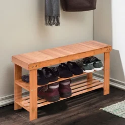 Costway 3 Tier Bamboo Shoe Rack Bench Storage Shelf Organizer Entryway Home Furni -Costway GUEST 30768f5b f9c4 492a 906c 3ba672a8d1b2