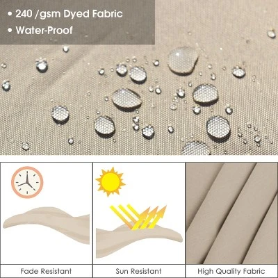 Costway 11' Patio Cantilever Offset Umbrella 360 Degrees Rotation Aluminum Tilt Base 8 Costway 11' Patio Cantilever Offset Umbrella 360 Degrees Rotation Aluminum Tilt Base - Image 6