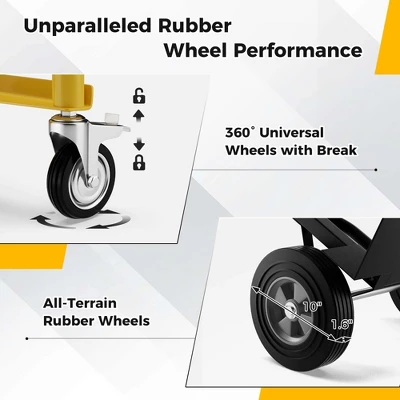 Costway 3-in-1 Convertible Hand Truck With 4 Rubber Wheels 1000 Lbs Max Load Capacity 9 Costway 3-in-1 Convertible Hand Truck With 4 Rubber Wheels 1000 Lbs Max Load Capacity - Image 7