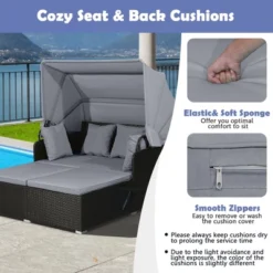 Costway Patio Rattan Daybed Lounge Retractable Top Canopy Side Tables Cushions 18 Costway Patio Rattan Daybed Lounge Retractable Top Canopy Side Tables Cushions -Costway GUEST 313950b2 a36d 4600 8990 0ca8d46735c3