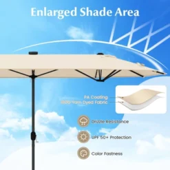 Costway 13FT Double-sided Patio Umbrella With Solar Lights Crank Handle Umbrella Base Beige/Tan/Gray/Wine/Navy/Orange 22 Costway 13FT Double-sided Patio Umbrella With Solar Lights Crank Handle Umbrella Base Beige/Tan/Gray/Wine/Navy/Orange -Costway GUEST 31427675 ba05 43b8 8198 17d0059bcfaf
