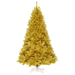 Costway 7.5Ft Hinged Unlit Artificial Tinsel Christmas Tree Holiday,Silver ,Gold -Costway GUEST 3151d490 34ba 4aac bb1d 8d468aca3b80