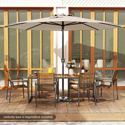 Costway 12 FT Patio Umbrella Outdoor Market Umbrella With Crank Handle 8 Sturdy Ribs Coffee/Beige/Red/Navy/Gray 5 Costway 12 FT Patio Umbrella Outdoor Market Umbrella With Crank Handle 8 Sturdy Ribs Coffee/Beige/Red/Navy/Gray - Image 3