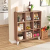 Costway 1 PCS 9-Cube Bookcase With 6 Removable Shelves Raised Support Feet For Living Room Brown/White
