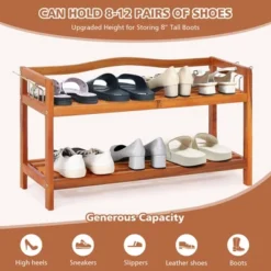 Costway 2-Tier Wood Shoe Rack Freestanding Shoe Storage Organizer Heavy-duty -Costway GUEST 320e2e2c 1908 4d60 a982 31218cb2d563