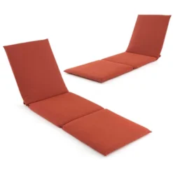 Costway 1/2 PCS Outdoor Chaise Lounge Cushion With Hook & Loop Fastener Fixing Straps Patio Orange -Costway GUEST 323fe1b6 45f6 4e18 8aad 7f09e29103f8