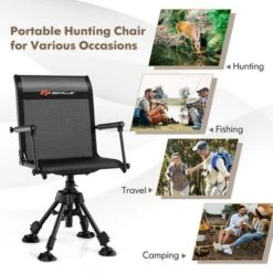 Costway Swivel Hunting Chair W/4 360°Adjustable Legs Folding Silent Swivel Blind Chair -Costway GUEST 32632037 d9b1 4c42 84ce aeeecf7251aa
