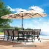 Costway 15.5 FT Extra-Large Patio Umbrella With LED Solar Lights & 12 Heavy-Duty Ribs Beige/Orange/Brown/Gray/Navy/Red -Costway GUEST 32682eb7 5c72 4edc 8da5 740a1b8b3b5c