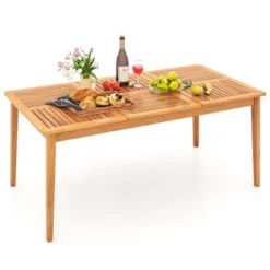 Costway 6-Person Outdoor Acacia Wood Dining Table With 1.96" Umbrella Hole Rectangular 21 Costway 6-Person Outdoor Acacia Wood Dining Table With 1.96" Umbrella Hole Rectangular -Costway GUEST 3287d2ec 7b39 4f5f 8dc9 149334f00a4f
